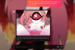 1girl 1girl ai ai_art ai_generated bath bathing big_breasts blurry blurry_background breasts chat_log cherri_bomb colored_sclera colored_skin conversation cyclops dialogue dialogue_box english_text fake_screenshot fire hazbin_hotel livestream long_hair looking_at_viewer nipples nude one-eyed onsen partially_submerged pink_hair red_eyes red_sclera screenshot sitting spread_legs steam tail water white_skin x-shaped_pupils x_x