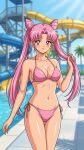  1girl adult_swim alluring bikini bishoujo_senshi_sailor_moon bishoujo_senshi_sailor_moon_r bishoujo_senshi_sailor_moon_r_the_movie bishoujo_senshi_sailor_moon_s bishoujo_senshi_sailor_moon_s_the_movie bishoujo_senshi_sailor_moon_supers bishoujo_senshi_sailor_moon_supers_the_movie chibi_usa dario magenta_eyes pink_hair swimming_pool toei_animation toonami viz_media water_park water_slide waterpark waterslide 