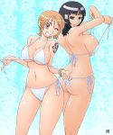 2girls ass bikini breasts butt_crack cameltoe curvy hair hips huge_breasts kenix log_pose multiple_girls nami nami_(one_piece) nico_robin one_piece panties plump side-tie_bikini sideboob swimsuit tattoo thong thong_bikini underwear untied wide_hips