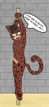 1girl alone black_hair boy brown_fur erect_penis erection feet feet_tied feet_together fur furry furry_male furry_only hands_tied_above_head hands_up hanging kidnapped kidnapped_male naked_male nude oc original_character pain penis penis punishment renato_atiq_carter_furry rope slave smile spots spotted_fur step_pose tied tied_to_pole tied_up whip_marks whipped yaoi yellow_eyes young young_man