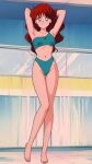  1girl accurate_art_style adult_swim alluring bare_legs bikini bishoujo_senshi_sailor_moon haruna_sakurada medium_breasts pin_up red_hair teal_eyes toei_animation toonami viz_media 