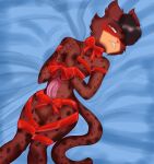 1girl bengal_cat black_hair blush bondage brown_fur cat_furry erect_penis erection fur furry furry_male furry_only gay_male hands_tied hands_tied_in_front kidnapped kidnapped_male nervous oc original_character penis penis red_tape renato_atiq_carter_furry slave solo_male spots spotted_fur tape yaoi yellow_eyes