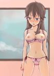  blue_(pokemon) blue_eyes blush bra breasts brown_eyes brown_hair creatures_(company) female_protagonist_(pokemon_rgby) game_freak humans_of_pokemon leaf_(pokemon) lingerie long_hair nintendo nipples panties pink_bra pink_panties pokemon pokemon_(game) pokemon_red_green_blue_&amp;_yellow pokemon_rgby porkyman underwear video_game_character 