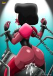 afro ass ball_gag bbmbbf bdsm big_ass big_breasts black_hair bondage breasts cartoon_network female garnet garnet_(steven_universe) pussy_juice saliva slavetoon slavetoon* solo steven_universe