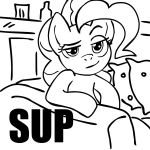 equine friendship_is_magic horse megasweet monochrome my_little_pony pinkie_pie reaction_image sketch