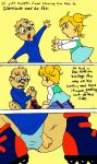  alvin_and_the_chipmunks ass blonde_hair blue_eyes brown_eyes chipettes comic cuts eleanor_miller furry glasses hair jk jk_(artist) penis short_hair simon_seville spread_legs testicles twintails underwear 