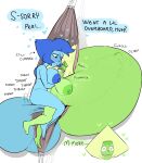  1futa 1girl cumflation hyper_belly hyper_penis lapis_lazuli oogabutt peridot_(steven_universe) stomach_bulge 