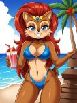 1girl ai_generated alicia_acorn archie_comics beach bikini chipmunk female female_solo foxknightyouko milf mobian_(species) posing sega smile solo sonic_the_hedgehog_(archie) sonic_the_hedgehog_(comics) sonic_the_hedgehog_(series)