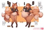 1girl big_belly big_breasts fat fat_belly female fox furry plump spellsx