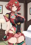 1girl accurate_art_style alluring androidparanoid big_breasts clothed core_crystal heroine milf nintendo pin_up pyra red_hair short_hair xenoblade_(series) xenoblade_chronicles_2