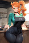 1girl ai_generated curvy curvy_female nude orange_hair pokemon pokemon_ss sonia_(pokemon)