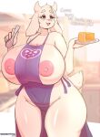 1girl big_breasts female furry saasmimz saasmimzarts toriel undertale