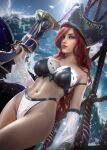 1girl 1girl 1girl 3d 3d_(artwork) absurd_res big_breasts blue_eyes child_bearing_hips curvy female_only gun high_res holding_gun league_of_legends light-skinned_male lingerie looking_at_viewer miss_fortune pirate pirate_hat red_hair shawl solo_female therealzoh thick_thighs toned_female underwear underwear_only wide_hips