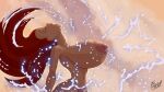 1girl 1girl big_breasts breasts closed_eyes disney disney_princess eyebrows eyelashes female_only navel open_mouth princess_ariel red_hair the_little_mermaid topless topless_female wet wet_hair