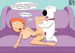 1boy 1futa anal anal_insertion anal_penetration anal_sex big_breasts big_penis brian_griffin couch couch_sex dickgirl dog dog_penis family_guy furry furry_on_female futanari intersex lois_griffin male/dickgirl male/intersex moffoffo penis redhead small_penis white_fur zoophilia