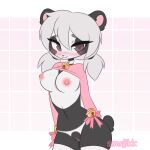 1girl big_breasts female furry gif panda ssnejikk