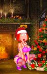 ass bra christmas_tree edit erect_nipples_under_clothes family_guy huge_breasts lois_griffin panties santa_hat squatting stockings