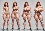 ai_generated bikini muscle muscular muscular_female orange_hair stable_diffusion transformation voluptuous