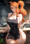 1girl ai_generated curvy curvy_female nude orange_hair pokemon pokemon_ss sonia_(pokemon)