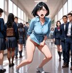  ai_generated blush bottomless bottomless_female clothes_pull clothes_removed clothes_stolen covering_crotch crowd embarrassed embarrassed_undressed_female euf exhibitionism exhibitionist exposed exposed_ass exposed_pussy glj-enf going_commando half-dressed half_naked hallway hazing humiliated humiliation indecent_exposure multiple_boys multiple_girls naked_from_the_waist_down naked_shirt no_panties no_pants no_skirt nude_from_the_waist_down original pantsed pantsing pantsless pantyless public public_exposure public_humiliation public_indecency public_nudity pussy sad school school_hallway screaming shiny_skin shirt_only shirt_pull shirt_tug shocked shocked_expression short_hair skirt_removed skirtless sneakers spectators stolen_clothes story_at_source stripped stripped_by_other stripping student students teacher trying_to_cover_up undressed undressed_by_others undressing undressing_another unhappy unhappy_female wide_eyed 