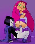 1futa 1girl balls big_ass big_breasts big_penis breasts cartoon_network clothed clothing dc dc_comics duo erection female futanari futanari_on_female humanoid humanoid_penis jmoz jmoz_comix koriand'r patreon penis raven_(dc) standing starfire teen_titans teen_titans_go