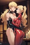 1boy 1girl ai_generated ann_takamaki ass blonde_hair couple marvin_harris nude nude_male original_character persona_5