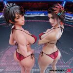 2_girls 3d 3d_(artwork) alluring ass ass_cleavage ass_focus azucena_milagros_ortiz_castillo big_breasts bikini butt_focus josie_rizal namco red_clothing shaddoll_x sideboob tekken tekken_7 tekken_8