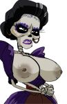 1girl angry angry_face anorexic big_breasts big_breasts bones breasts coco_(movie) corset corset_dress disgusted_look disney dress earrings eye_socket eyelashes ghost_nipples gilf grey_breasts grey_nipples imelda_rivera inker_comics inkershike jewelry lipstick long_eyelashes pixar purple_dress purple_lipstick radius skeleton sketch skinny_arms skull spine ulna undead undead_female victorian_dress vintage_clothing