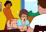 ass bent_over big_breasts closed_eyes cuckold erect_nipples glasses hank_hill joseph_gribble king_of_the_hill orgasm_face peggy_hill thighs vaginal