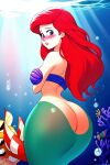 1girl ai_generated ass ass_expansion breasts bubble_butt dat_ass disney disney_princess expansion female mermaid mermaid_tail princess_ariel sand solo the_little_mermaid underwater