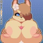 1girl big_breasts bunny female furry gif