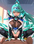 1girl ai_generated curvy curvy_female green_eyes green_hair long_hair pneuma_(xenoblade) xenoblade_(series) xenoblade_chronicles_2