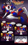 1girl 1girl after_masturbation bed blue_clothing blue_nipples brown_hair caught caught_in_the_act caught_masturbating climax clown comic drool_string drooling english english_dialogue english_text jax jax_(the_amazing_digital_circus) jester male masturbate masturbating_under_clothes masturbation masturbation multicolored_nipples nipples offering offering_towel offscreen_character one_eye_closed orgasm orgasm_face page_4 pale-skinned_female pale_skin pomni pomni_(the_amazing_digital_circus) pubes pussy pussy_juice red_clothing red_nipples saliva screaming screaming_in_pleasure shock shocked shocked_expression shocked_eyes shocked_face speech_bubble speech_bubbles squirt squirting tired tired_eyes zeliel zelieldraws