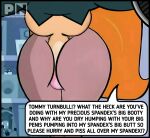 assjob bedroom big_ass big_balls big_hips big_penis blue_background buttjob cartoon_network clothed clothed_sex debbie_turnbull dry_humping edited edited_screencap incest leggings mother_&_son orange_hair robotboy spandex speech_bubble tommy_turnbull white_shoes