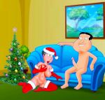 barbara_pewterschmidt christmas_tree cum_on_penis edit erect_nipples erect_penis family_guy glenn_quagmire huge_breasts huge_penis santa_costume shaved_pussy thighs