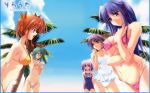  5_girls 5girls 8:5 beach bikini blue_hair breasts brown_hair erect_nipples everyone frilled_swimsuit frills fumio fumio_(ura_fmo) green_hair hair_ribbon hentai highres konishi_tamako large_breasts lavender_hair long_hair multiple_girls nagasumi_mana name_tag navel one-piece one-piece_swimsuit palm_tree purple_hair red_hair ribbon sakura_chika school_swimsuit seashell seashell_bra setouchi_aoi shell shell_bikini short_hair side-tie_bikini sorauta swimsuit tree underboob wallpaper white_swimsuit widescreen yuunagi_mio 