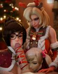 1boy 3_girls 3d asian asian_female ball_sucking balls big_penis blizzard_entertainment blonde_hair blue_eyes blurred_background breasts brown_eyes brown_hair bwc chinese christmas christmas_tree collaborative_sex completely_nude completely_nude_male d.va d.va_(overwatch) depth_of_field erect_penis erection female_focus fffm_foursome first_person_view foursome genitals german group group_sex hana_song hetero holidays indoors interracial korean light-skinned_female light-skinned_male light_skin male_pov mei-ling_zhou mei_(overwatch) mercy_(overwatch) multiple_girls nude nude_male overwatch penis pov sex sexy sexy_body sexy_breasts short_hair stimi3d straight teamwork testicles tied_hair tree trio trio_focus twin_tails twintails