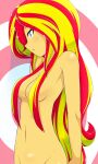 1girl 1girl 1girl 2024 aqua_eyes batipin breasts_covered colored_skin completely_nude equestria_girls eyebrows_visible_through_hair eyelashes_visible_through_hair friendship_is_magic hair_covering_breasts hasbro long_hair my_little_pony nipples_covered nude nude red_hair small_breasts sunset_shimmer twitter_link two_tone_hair yellow_body yellow_hair yellow_skin