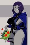 1boy 1girl ass beast_boy beast_boy_(teen_titans_go!) belt big_breasts black_leotard blue_cape breasts cape chibi clothing colored_skin coolerinker curvaceous duplicate erect_nipples_under_clothes female_focus forehead_jewel gloves green_skin grey_skin half_demon heart heart-shaped_pupils highleg huge_breasts inkershike leotard looking_at_viewer older older_female purple_eyes purple_hair rachel_roth raven_(dc) short_hair sideboob solo_focus standing symbol-shaped_pupils teen_titans teen_titans_go teenage_girl thick_thighs thighs wide_hips young_adult young_adult_female young_adult_female_and_young_adult_male young_adult_male young_adult_man young_adult_woman