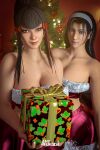 1girl 2_girls 3d amyfukuda bandai_namco big_ass big_breasts christmas christmas_outfit christmas_present christmas_tree cleavage female_only gift gift_wrapped gmilf jun_kazama kazama_jun kazumi_mishima mature mature_female milf mishima_kazumi namco namco_bandai tekken tekken_2 tekken_7 tekken_8 tekken_tag_tournament tekken_tag_tournament_2 twitter