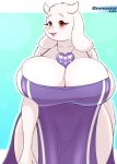 1girl big_breasts female furry saasmimz saasmimzarts toriel undertale