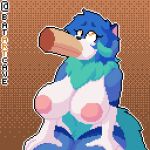 1girl big_breasts female furry gif