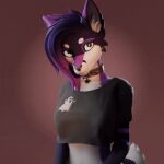 1girl breasts female fox furry gif