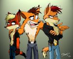  3boys crash_bandicoot crash_bandicoot_(series) furry male sega shaz shaz_(artist) 