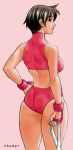  1girl ass black_eyes black_hair buruma capcom champ+ fingerless_gloves gloves hairband huge_ass kasugano_sakura large_thighs midriff muscle solo sports_bra street_fighter thick_thighs thighs toned 