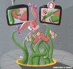 aperture_science babs_bunny clitoral_stimulation clitoris furry kliker_(artist) lagomorph portal portal_(series) portal_(video_game) pussy rabbit rape tears television tentacle tentacles tiny_toon_adventures tiny_toons warner_brothers