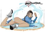 anal anal_insertion anus ass avatar:_the_last_airbender blue_eyes bottomless brown_hair butt dark_skin double_insertion double_penetration female_masturbation female_only from_behind hairless_pussy hotdesigns2 katara ponytail pussy spread_legs vaginal vaginal_insertion water water_masturbation waterbending