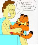  brown_hair english_text garfield garfield_(character) jon_arbuckle tail text yaoi 