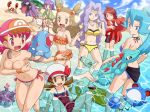 2boys 5girls 6+girls :d :o adjusting_clothes adjusting_hair adjusting_swimsuit akane_(pokemon) androgynous angry arm arms art ass babe back bare_arms bare_back bare_legs bare_shoulders barefoot beach big_breasts bikini blue_eyes blue_hair blush bracelet breast_hold breast_press breasts brown_eyes brown_hair cabbie_hat casual_one-piece_swimsuit cleavage clenched_teeth clothes_thief clothing_thief cloud collarbone corsola cover_up covering covering_breasts dugtrio earrings elite_four feet frilled_bikini frills gym_leader hair hair_ornament halter_top halterneck hand_on_hip happy hat headgear ibuki ibuki_(pokemon) jewelry karin_(pokemon) kneel kotone kotone_(pokemon) krabby lavender_eyes lavender_hair legs light_blue_hair light_brown_hair long_hair looking_at_another looking_back low_twintails marill midriff mikan_(pokemon) multiple_boys multiple_girls navel neck necklace nintendo octillery one-piece_swimsuit one_eye_closed open_mouth parted_lips partially_submerged pink_eyes pink_hair pokemoa pokemon pokemon_(anime) pokemon_(game) pokemon_gsc pokemon_heartgold_and_soulsilver pokemon_hgss ponytail purple_eyes purple_hair red_eyes red_hair remoraid round_teeth sand sand_sculpture sarong shellder short_hair side-tie_bikini silver_(pokemon) sitting sky smile soara spread_legs standing staryu submerged swimsuit swimsuit_theft swimsuit_thief tears teeth tentacool theft tongue topless totodile trap tsukushi tsukushi_(pokemon) two_side_up visor_cap water wet whitney wince wooper wristband