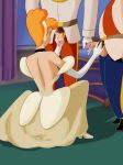  blonde blonde_hair breasts cartoonvalley.com cinderella clothed disney double_handjob dress erection glass_slipper gloves handjob helg_(artist) multiple_penises nipples penis prince_charming princess_cinderella the_king_(cinderella) threesome 